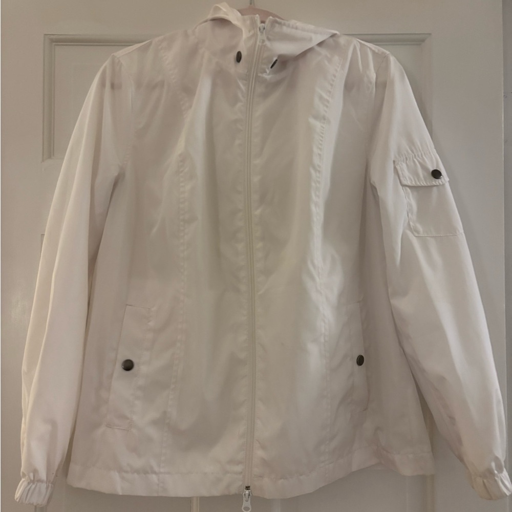 CAbi Women's Cream Hooded Utility Jacket